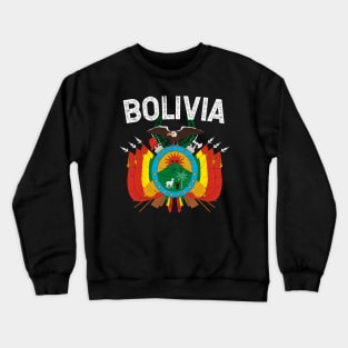 Bolivia - Coat of arms - white letters Crewneck Sweatshirt